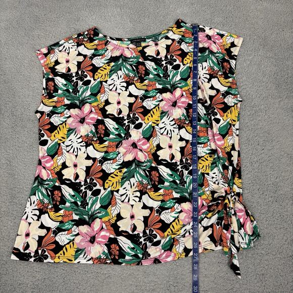 Lane Bryant Womens Plus Top Floral size 18/20 Bow Tie Hem autumn - Picture 10 of 13